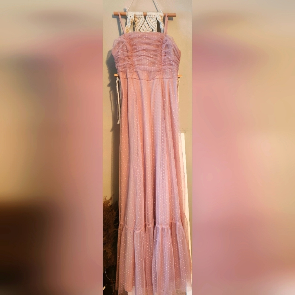 Light nude pink formal dress for women